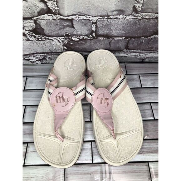 Fitflop 3200 Walkstar Pink Synthetic Thong Wedge Sandals Women’s Sz 9M US/41EU - Picture 2 of 16